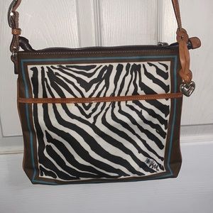 Brighton Vera Neumann Zebra Print Crossbody bag